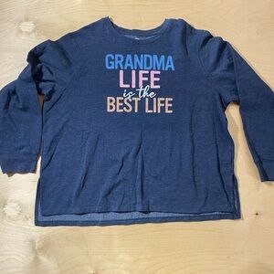 Positive Tees Navy Blue Graphic Sweatshirt 2X (20W - 22W) (MM)